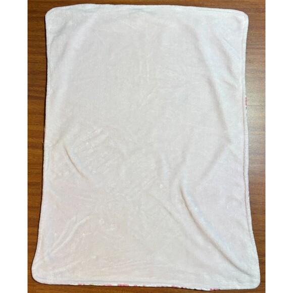 Parent’s Choice Pink Floral Butterfly Fleece Baby Blanket Reversible 30x40 Lovey - Picture 3 of 6